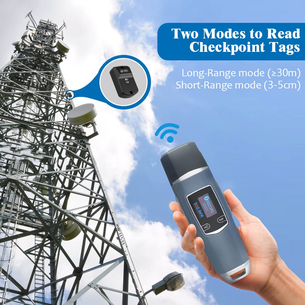 JWM Long Range Security Guard Patrol Tour System, Flashlight, Free Cloud Software, 2.4G Card for Long Distance Reading