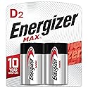 Energizer MAX D Batteries (2 Pack), D Cell Alkaline Batteries