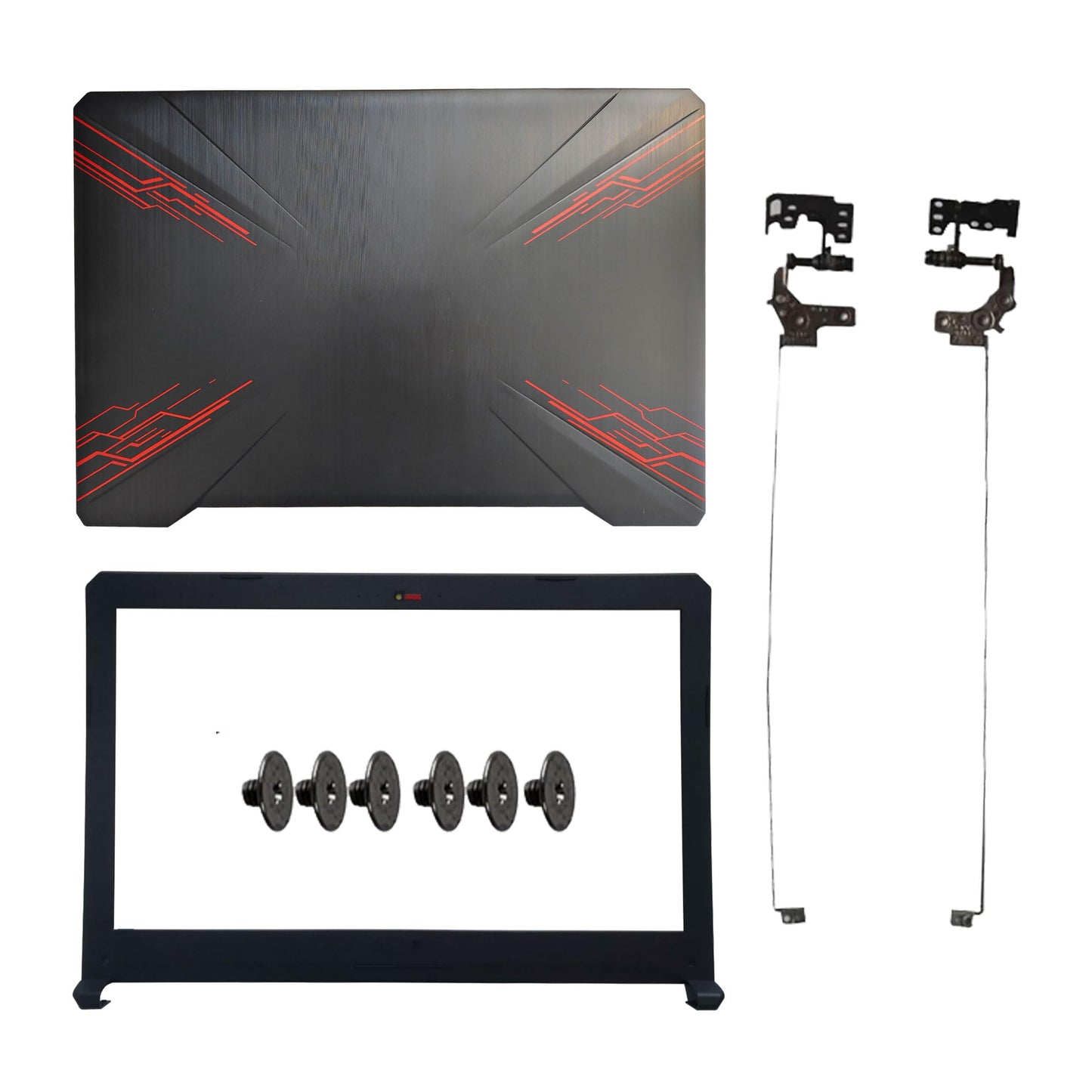 Laptop LCD Top Back & Bezel Cover Case Compatible for ASUS TUF Gaming FX504 FX504G FX504GD FX80 FX80G FX80GD Shell and Hinges