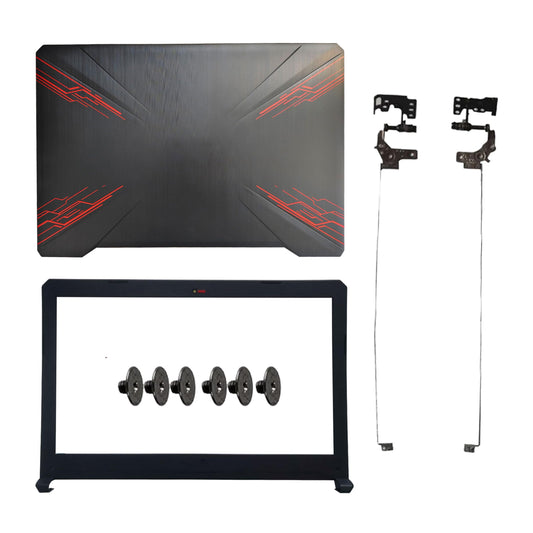 Laptop LCD Top Back & Bezel Cover Case Compatible for ASUS TUF Gaming FX504 FX504G FX504GD FX80 FX80G FX80GD Shell and Hinges