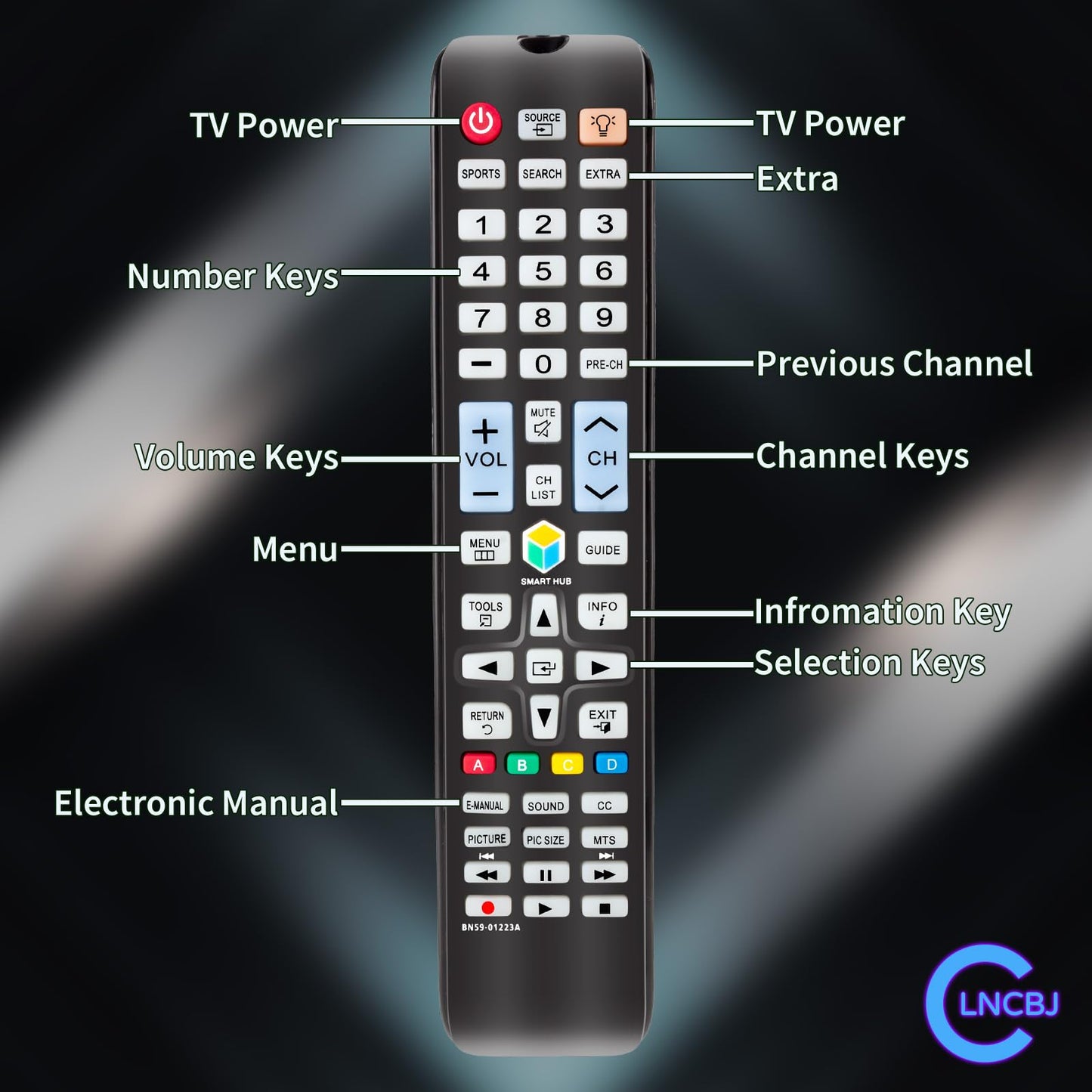 New BN59-01223A Replace Remote Control Compatible with Samsung TV UN75JU650 UN65JU650 UN40JU6500F