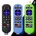 [3 Pack]WADVCU for Roku Voice Remote Pro 2nd Ed/Edition Silicone Remote Case Cover Glow in The Dark, Roku TV Remote Protective Sleeve for Roku RCB1R
