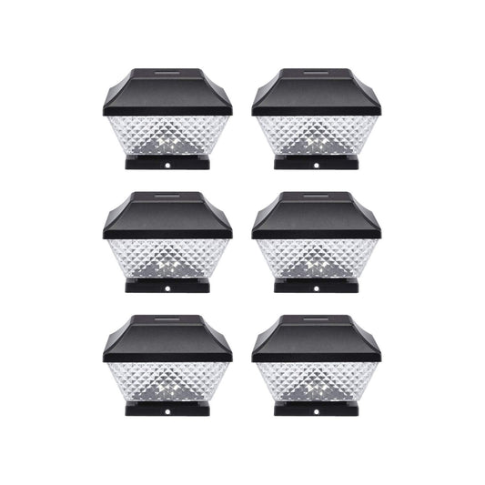 NOMA Solar Post Lights | Waterproof Outdoor Cap Lights for 4 x 4 Wooden Posts, Deck, Patio Garden Décor or Fence | Warm White LED Lights, 6-Pack