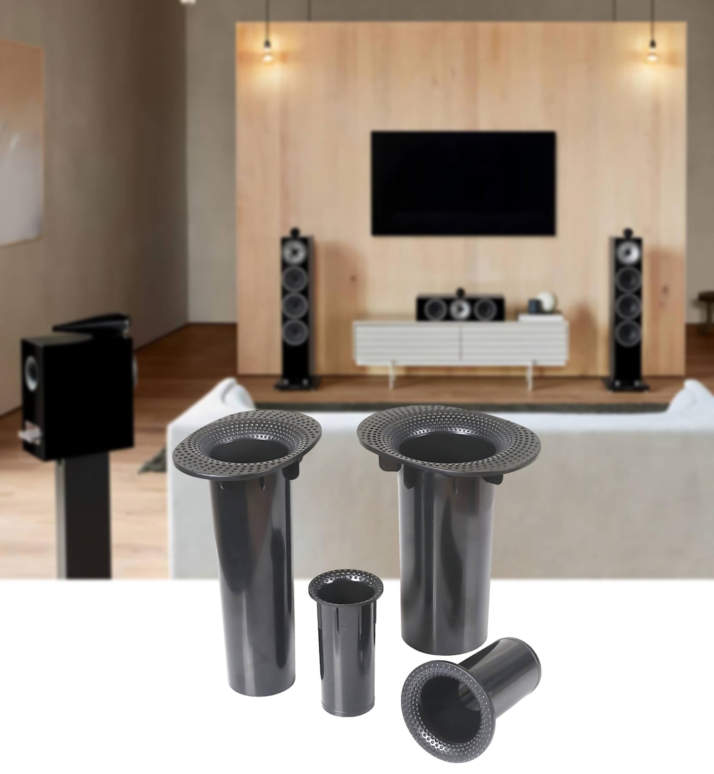 2Pcs Speaker Port Tube, 65mm x 160mm ABS Speaker Cabinet Port Tube Subwoofer Bass Reflex Tube