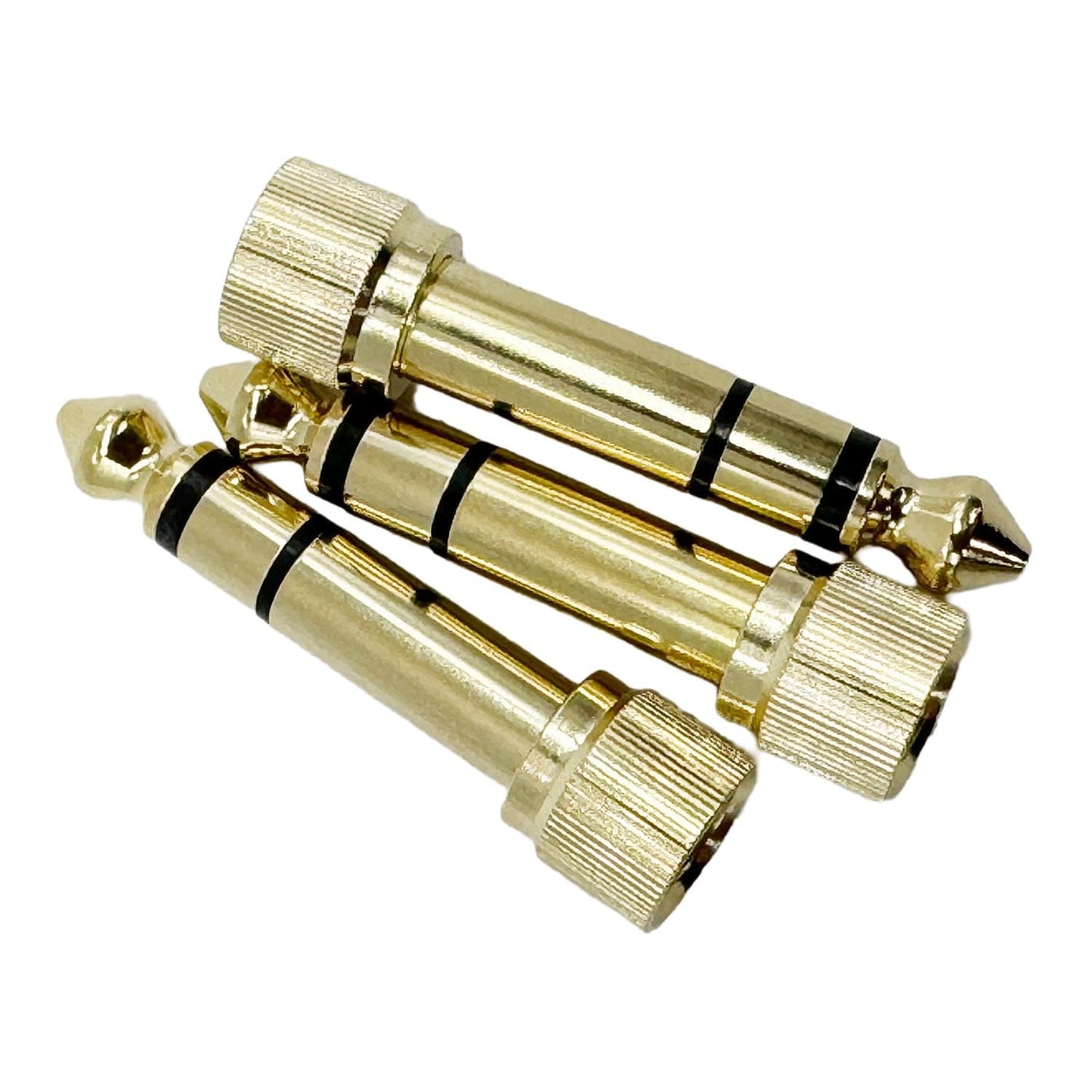 UpperFu 3Pcs Gold Plated 6.35mm 1/4" (1/4 Inch) Stereo Male to 3.5mm 1/8" (1/8 Inch) Female Jack Audio Adapter with Screw On Stereo Phone Screw-On