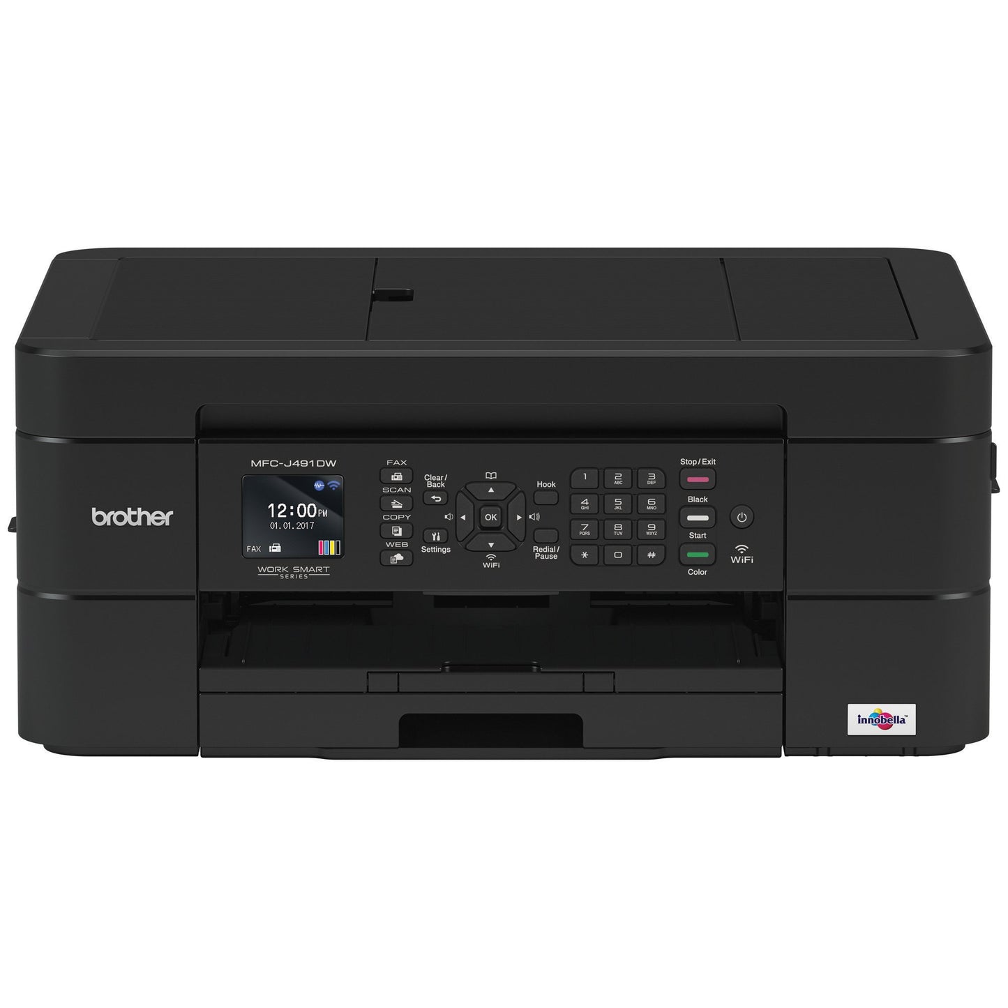 Brother Wireless All-in-One Inkjet Printer, MFC-J491DW, Multi-function Color Printer, Duplex Printing, Mobile Printing,Amazon Dash Replenishment