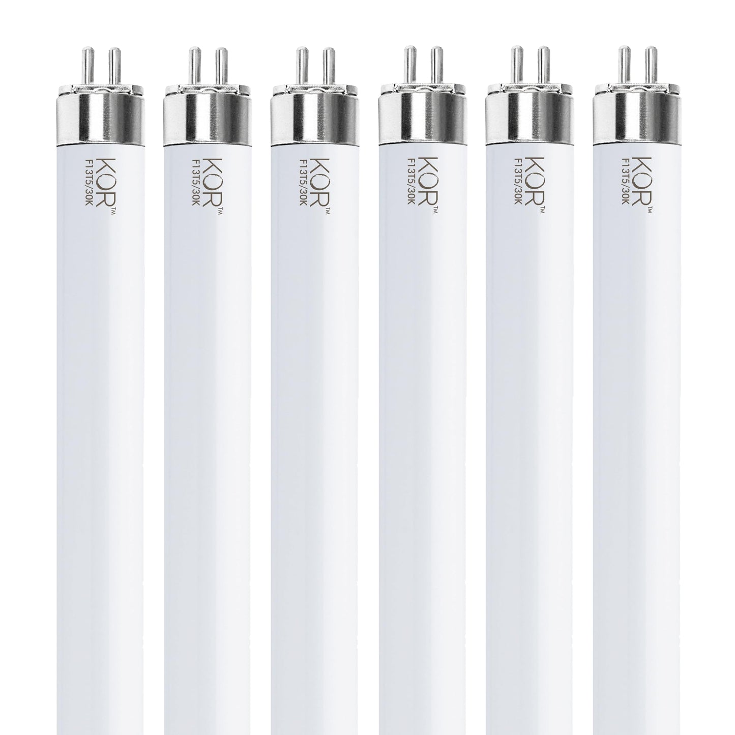 KOR F13T5/WW T5 Fluorescent Tubes, 13W, 3000K Warm White, 6-Pack