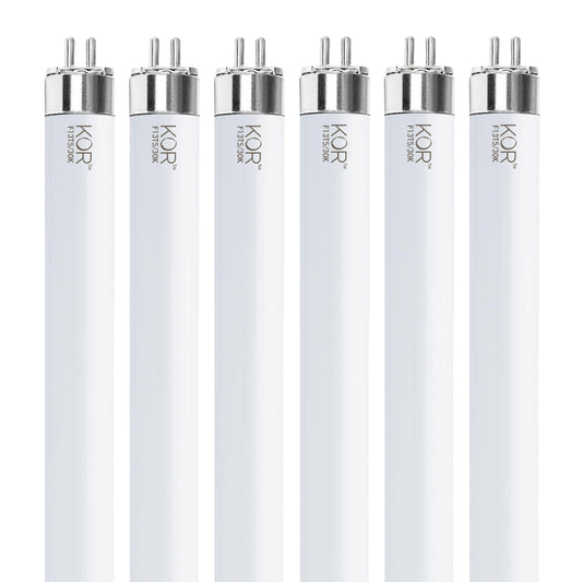 KOR F13T5/WW T5 Fluorescent Tubes, 13W, 3000K Warm White, 6-Pack