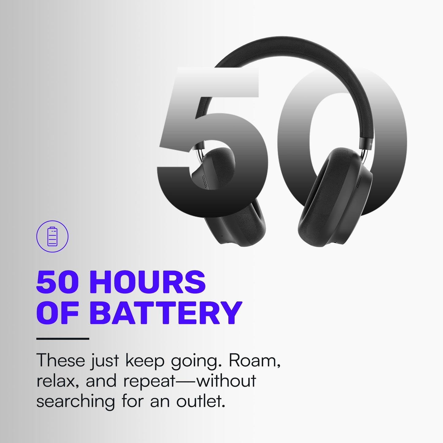 Raycon Essential Bluetooth Headphones - Over The Ear, Active Noise Cancelling Wireless Headphones + Awareness Mode, Bluetooth Headset with Mic, 50…