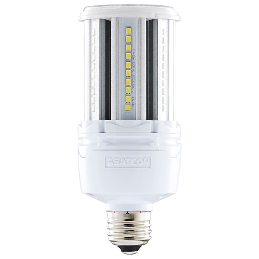 Satco 22 Watt LED HID Replacement Corn Cob Bulb - 5000K - Type B Ballast Bypass - Economy Hi-Pro - Non-Dimmable - IP65 & Enclosed Fixture