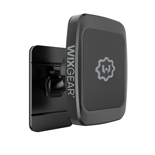 WixGear Magnetic Phone Car Mount, Universal Stick On Dashboard Magnetic Car Mount Holder, for Cell Phones and Mini Tablets with Fast Swift-snap