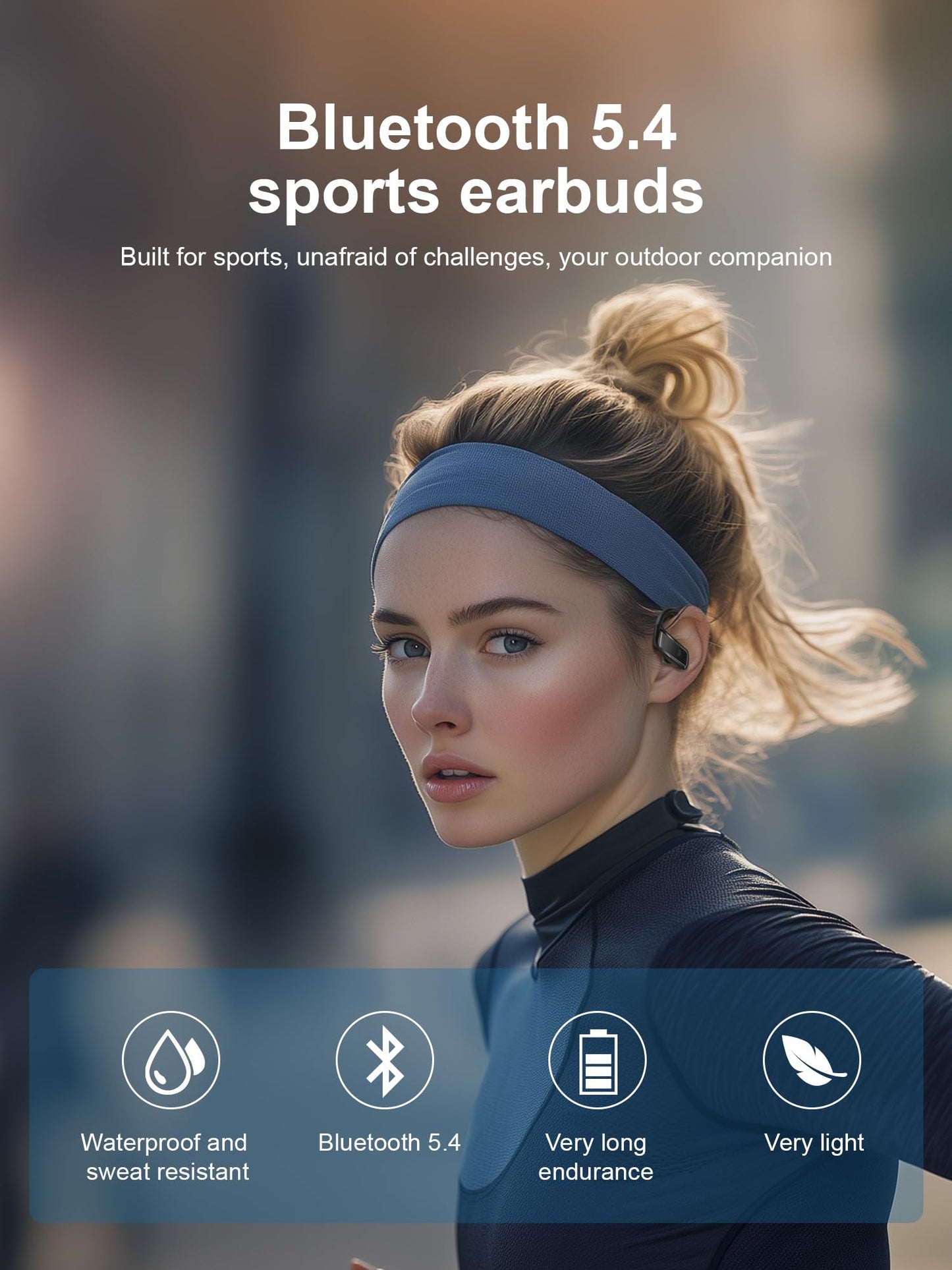 Hulaed Wireless Earbuds Bluetooth 5.4 Headphones 53H Playtime Sport Earphones with LED Display,Over-Ear Buds Built in Mic in Ear Waterproof Headset…