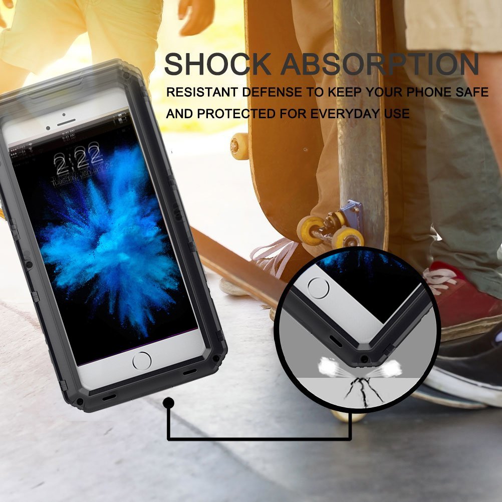 Mitywah Waterproof Case for iPhone 6/6s - Heavy Duty Shockproof with Built-in Screen Protector, Full Body Underwater Protective Metal Case Defender