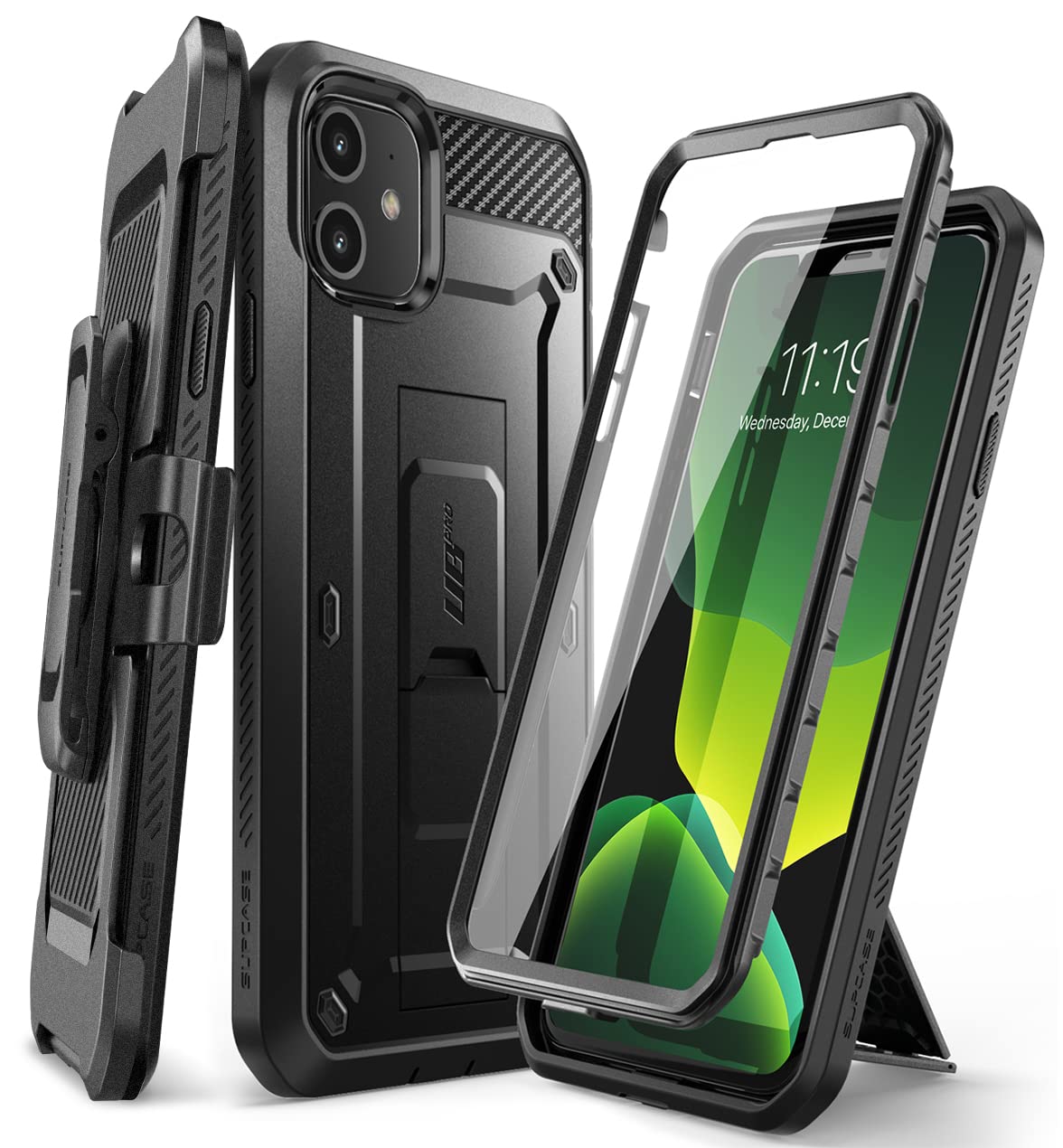 SUPCASE for iPhone 11 Case with Screen Protector (Unicorn Beetle Pro), [Built-in Stand & Belt Clip] [Military-Grade Protection] Heavy Duty Full-Body