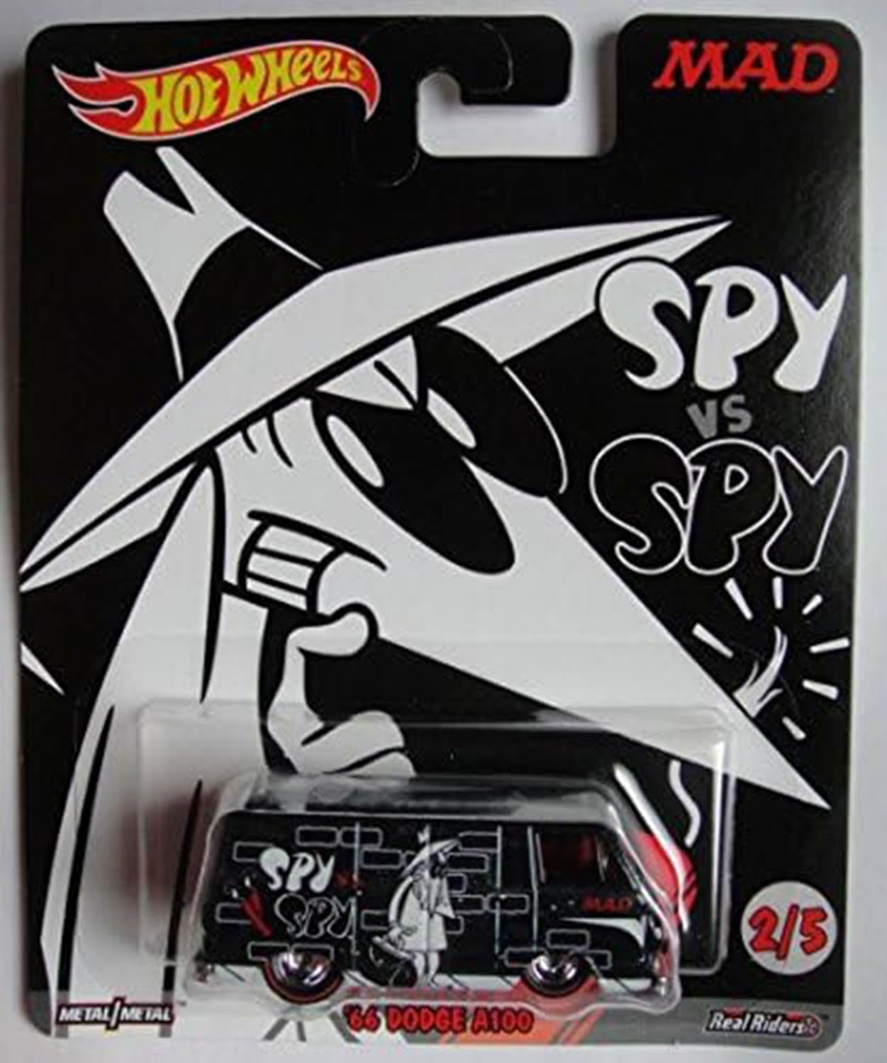 Hot Wheels POP Culture White SPY VS Black SPY, Black '66 Dodge A100 2/5