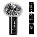 NEEWER KM23B Wireless Lavalier Microphone Bluetooth App Control, Compatible with iPhone Android Phone 8Hrs Battery Vocal Enhancement Noise