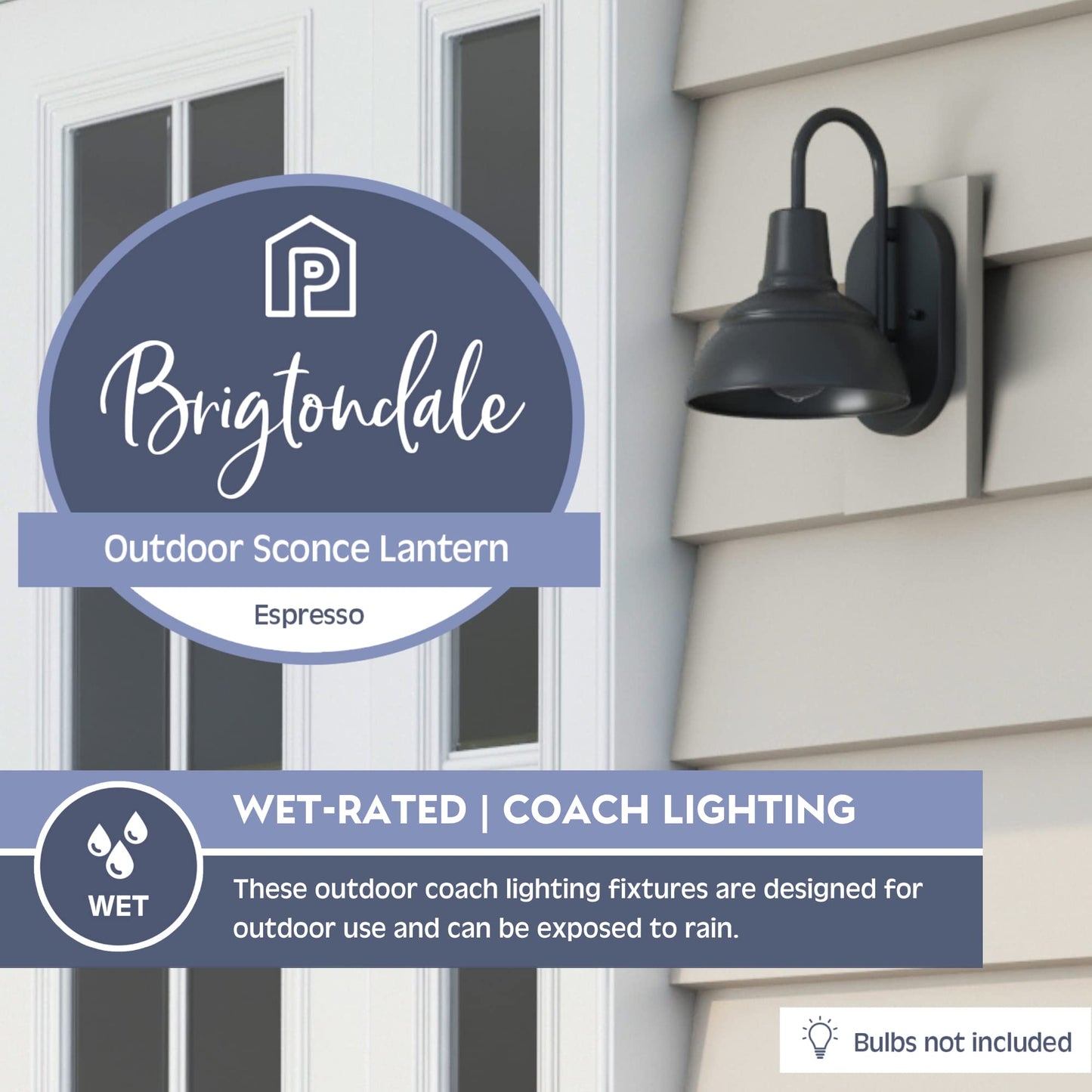 Prominence Home Brightondale Espresso Industrial Outdoor Sconce Lantern Coach Light - 51556-01