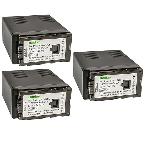 Kastar 3-Pack VW-VBG6 Battery Replacement for Panasonic VW-VBG6 VW-VBG6GK VW-VBG6-K VW-VBG6PPK CGA-E625 Battery, DE-A38, VSK0631, VSK0698 Charger