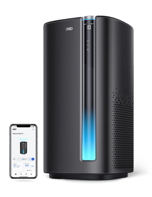 DREO Smart Air Purifier for Home, Washable Filter, Large Rooms Air Cleaner with Wi-Fi/Voice/Alexa,Smoke,Dust,Pollen,Odor,PM2.5 Quality Monitor, 4