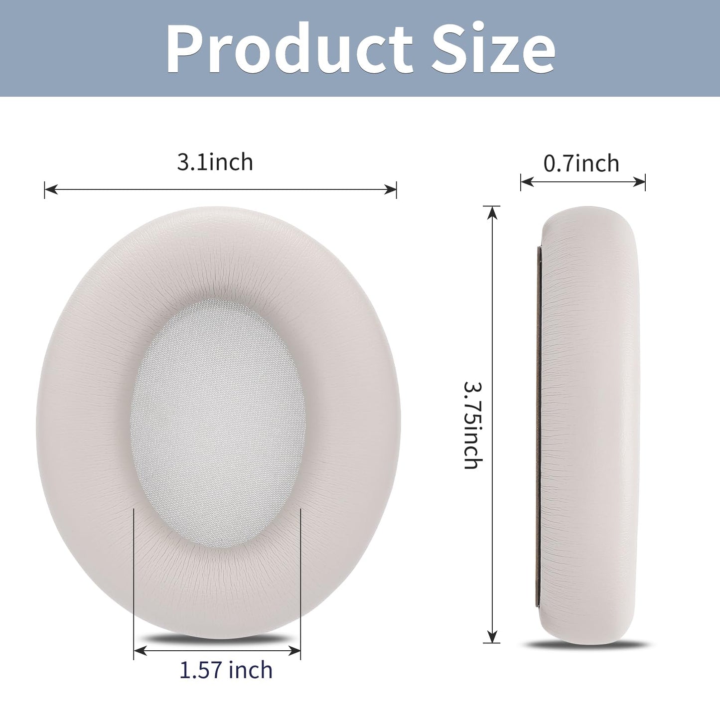 MC Magic Cushion Replacement Ear Pads for Beats Studio pro,High-Density, Shock-Absorbing Foam,Protein Leather,Doesn't fit Any Other Studio Models