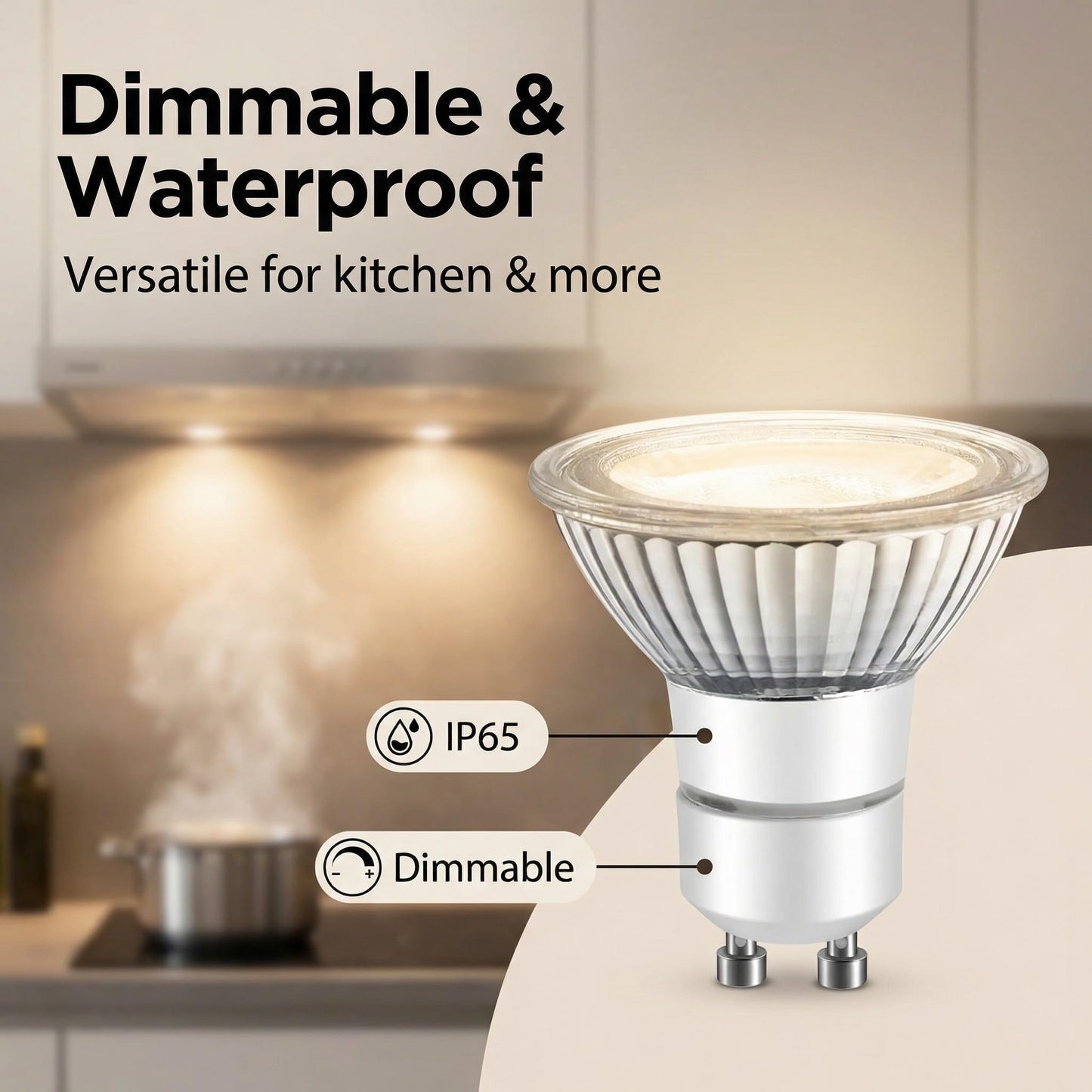 LPSAFP LED GU10 Range Hood Light Bulbs, LED Stove Appliance Light Bulb, Kitchen Light Replacement Halogen Light Bulb, 50W Equivalent, Warm White