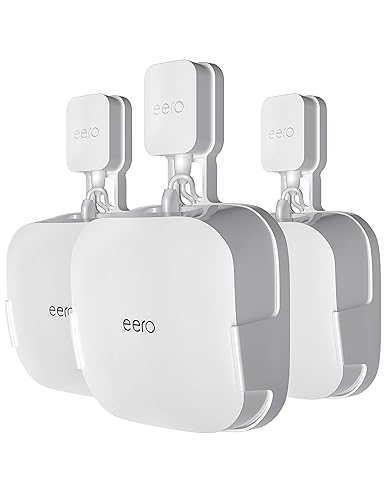 COOLWUFAN Wall Mount Holder for eero Pro 6/6E Home WiFi System - Simple and Sturdy Stand Bracket for Tri-Band Mesh Wi-Fi 6 System (White, 3 Pack)