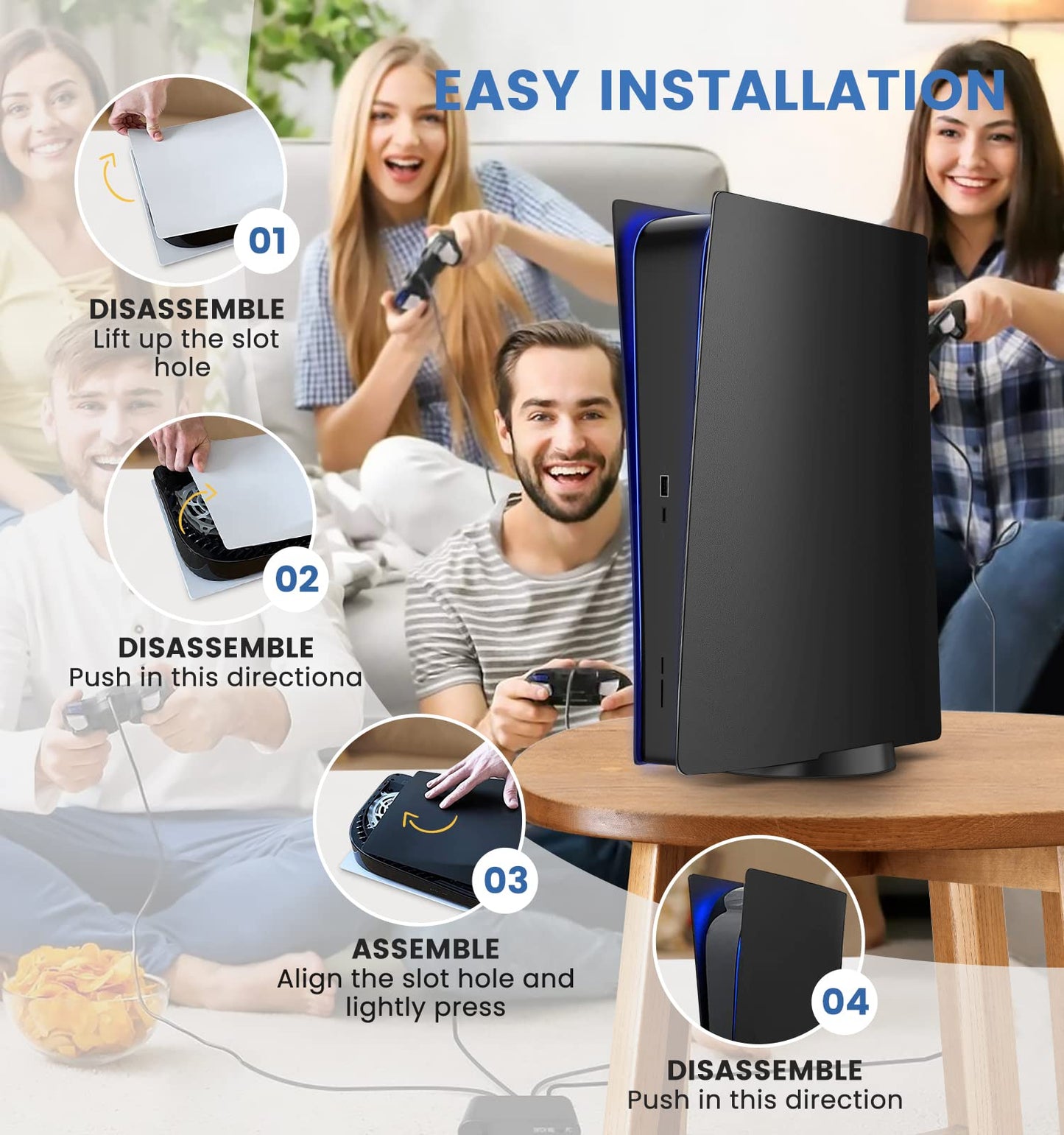 Wedorat Faceplate for PS5 Plate Digital Edition, Case Cover Customized for PlayStation 5 Digital Edition Hard Shell Skin Replacement Cover Plates