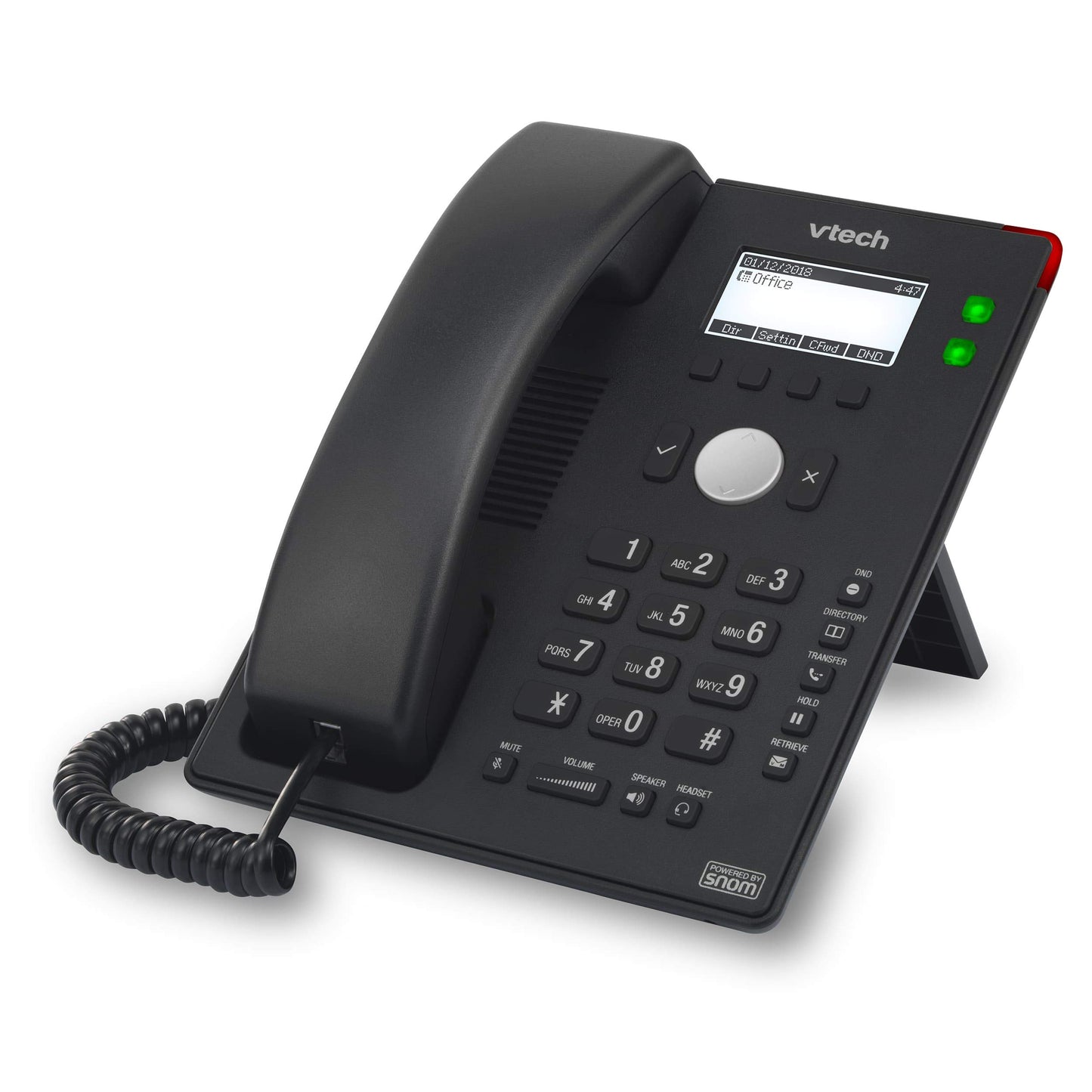 VTECH ET605 ErisTerminal SIP Deskset 2 SIP Accounts | 2.3” 132x64 Mono LCD | 2 paperless PFK | 10/100
