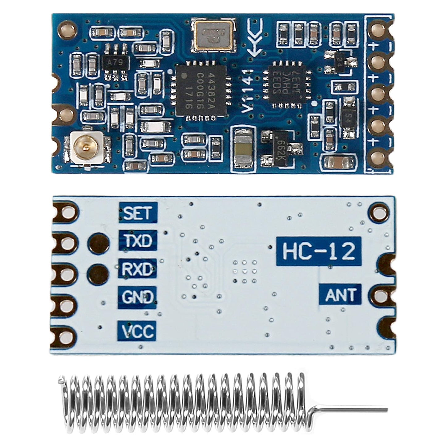 XIITIA 2pcs HC-12 433Mhz SI4463/SI4438 Wireless Serial Port Module 1000M Replace Bluetooth with Antenna
