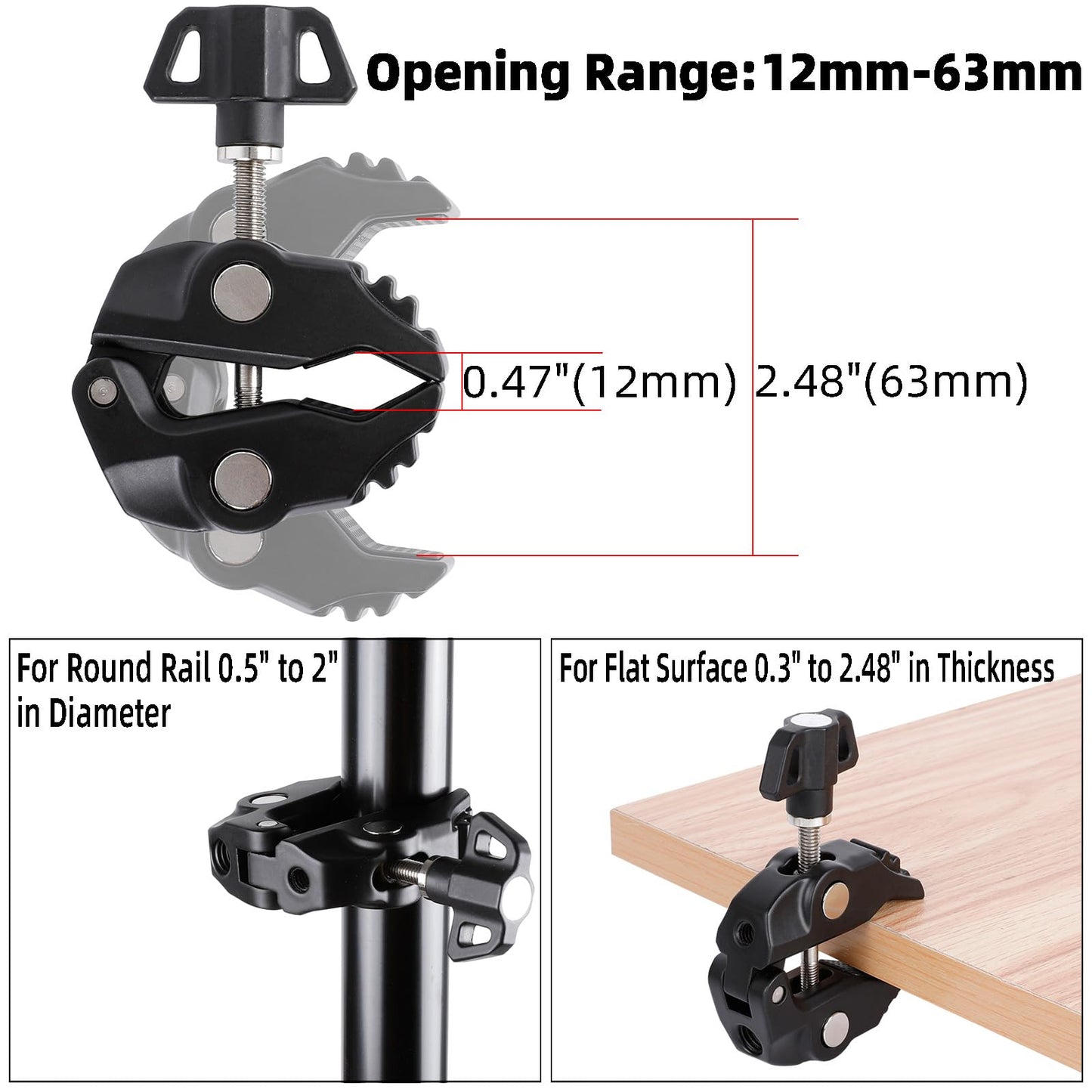FPN All-Metal Magnetic Phone Holder with Super Clamp&10? Long Arm for Magsafe, Adjustable Rear View Mirror Phone Holder Mount for Car/Truck/Handlebar