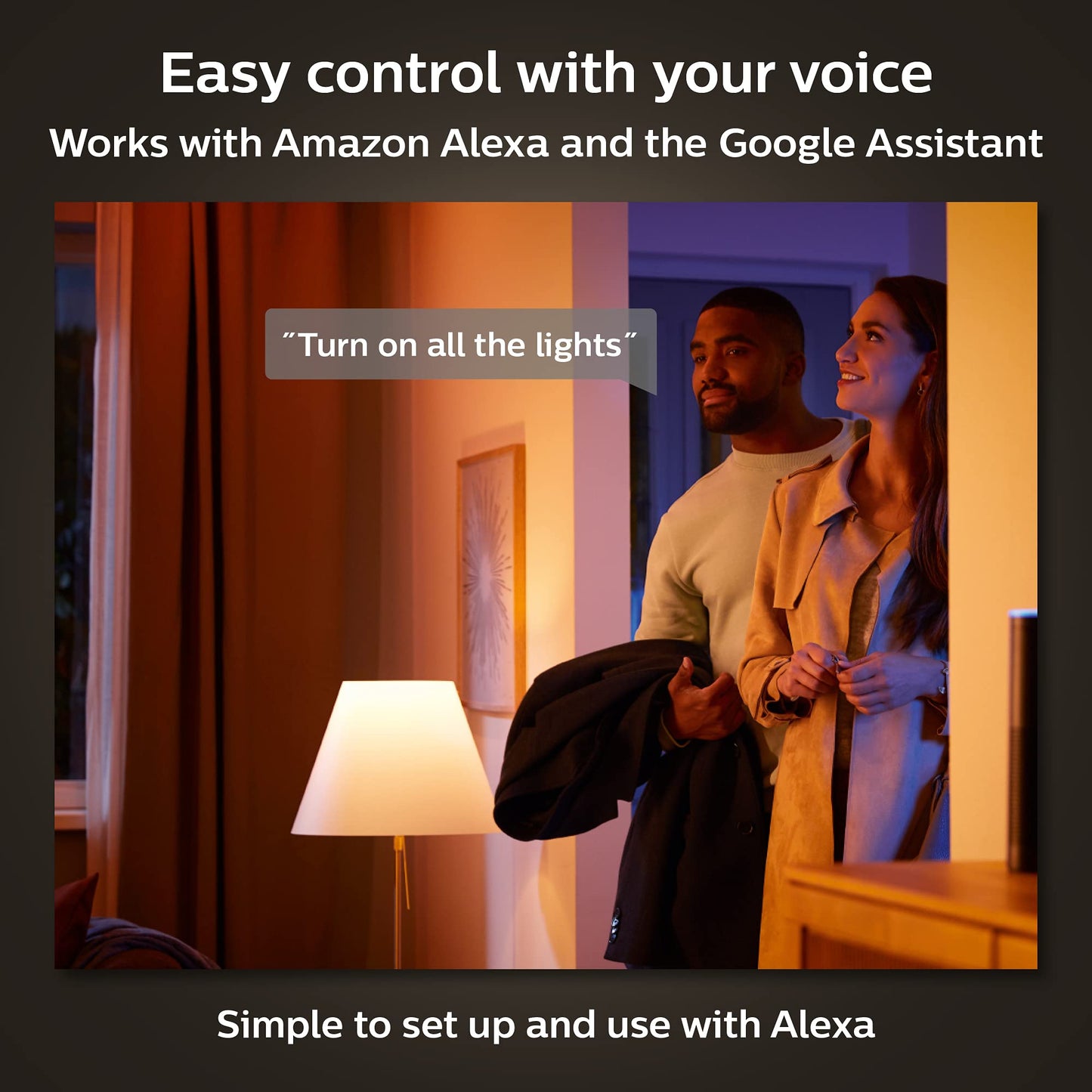 Philips Hue Smart 40W B39 Candle-Shaped LED Bulb - White and Color Ambiance Color-Changing Light - 1 Pack - 450LM - E12 - Control with Hue App - Works