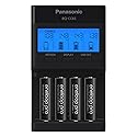 Panasonic K-KJ65KHA4BA Super Advanced 4-Position Quick Charger with LCD Indicator Panel, USB Charging Port and 4AA eneloop pro Rechargeable…