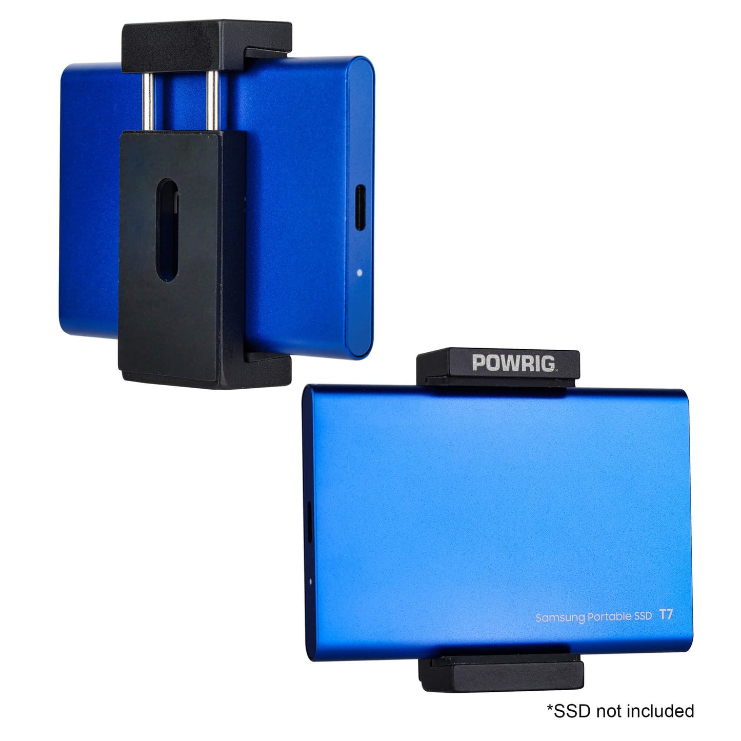 POWRIG SSD Holder Clamp for Sigma FP/BMPCC4K/6K/ZCAM Camera Cage Recording with External SSD Drive, for Samsung T5 T7 T9 Drives