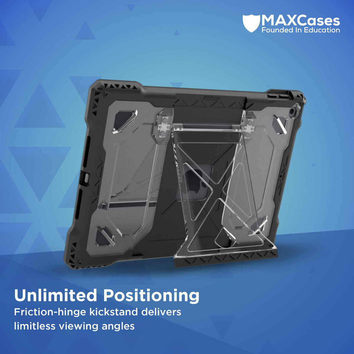 MAXCases Shield Extreme-X2 Case Protects iPad 9/8/7, Provides Unlimited Viewing Angles - Slim Rugged Shock-Absorbing Silicone, Screen Cover, Rigid