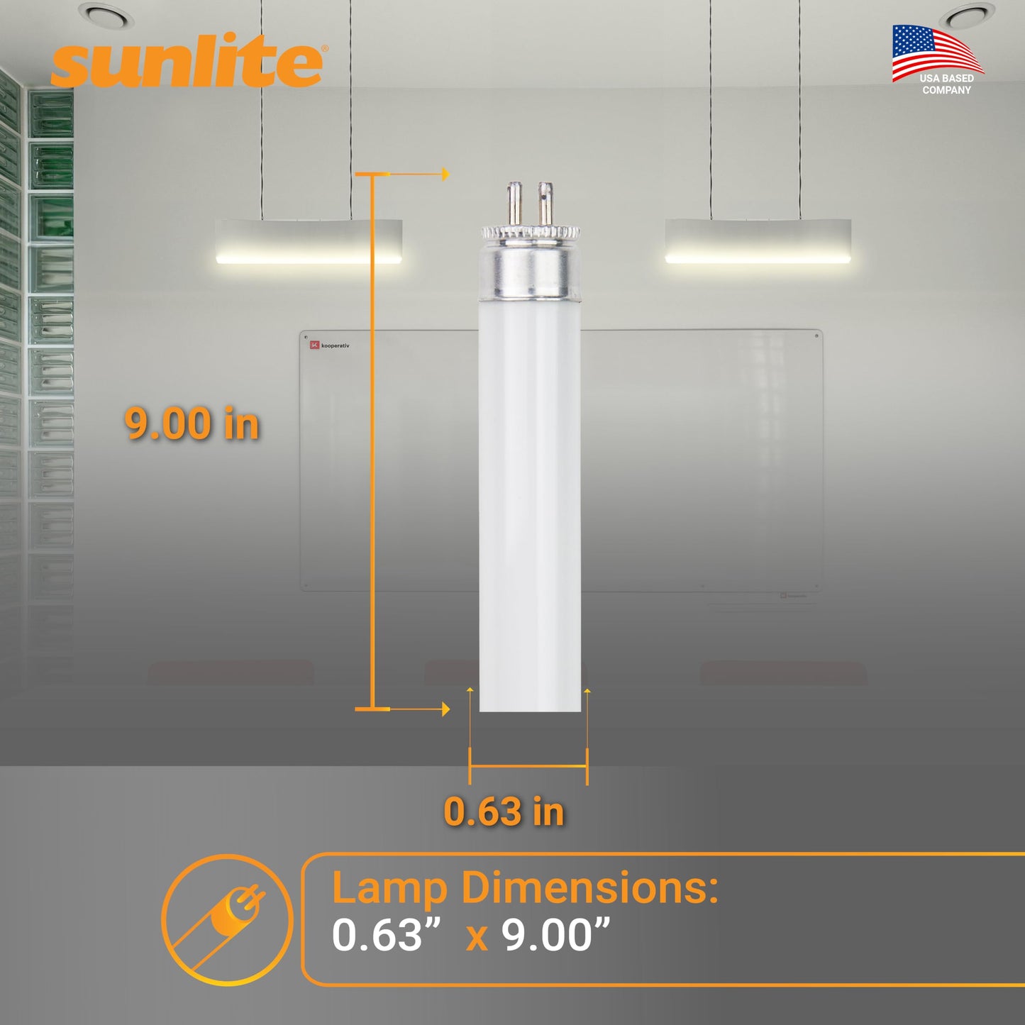 Sunlite 9-Inch F6T5/CW T5 Linear Fluorescent Lamp, 6 Watts, 240 Lumens, 4100K Cool White, Miniature G5 Bi-Pin Base, ROHS Compliant, High Performance