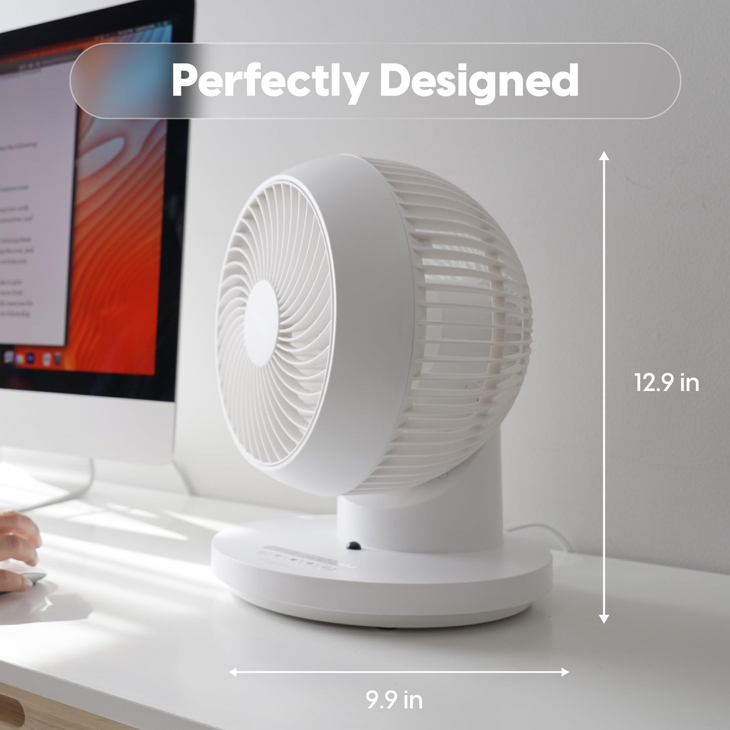 IRIS USA WOOZOO Air Circulator Fan with Remote, 360° Oscillation, 3 Speeds, 75ft Max Air Distance, Quiet Motor, Small Fan for Bedroom, Office, Dorm