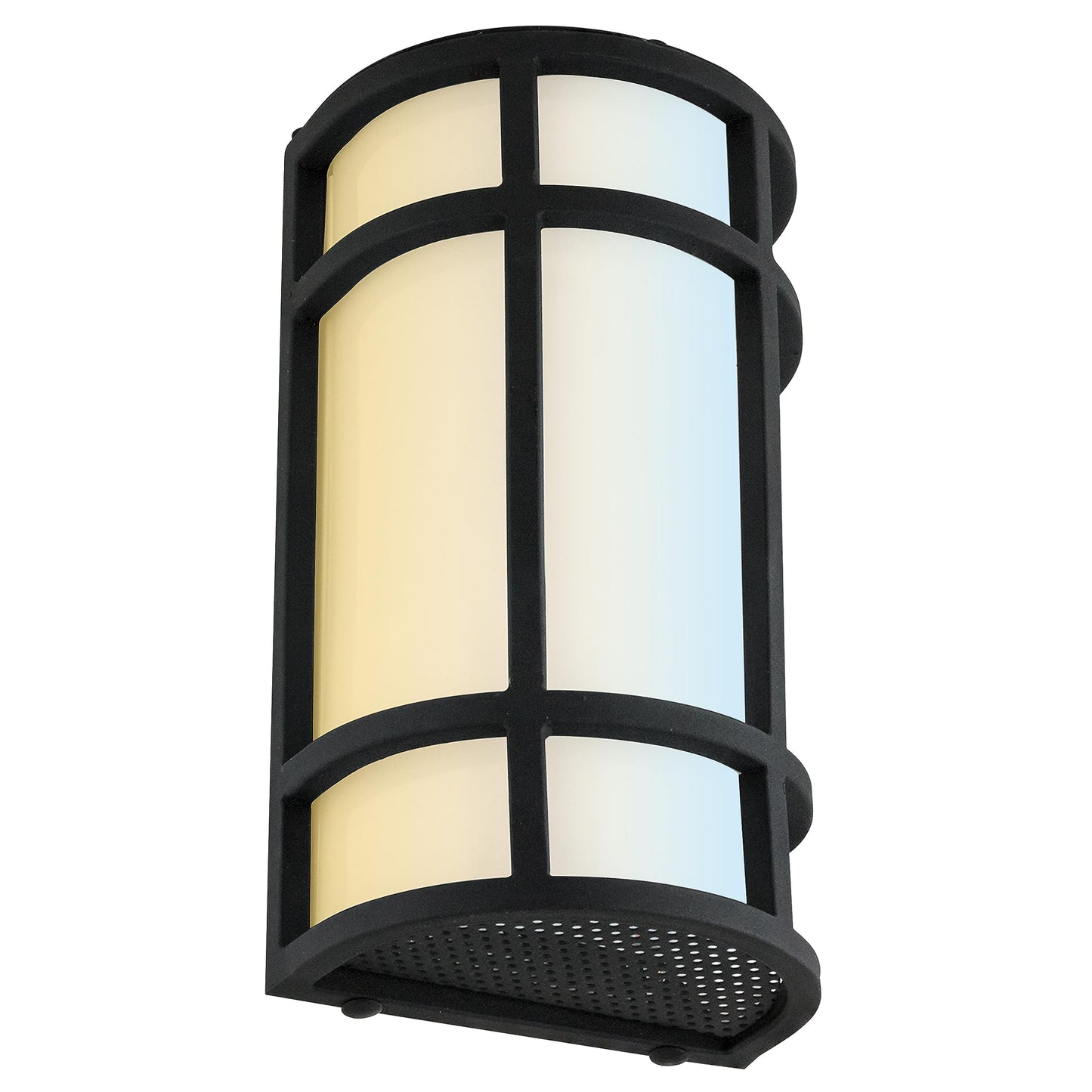 Sunlite 81434 12” LED Outdoor Mission Style Light Fixture, Half Cylinder Wall Sconce, Selectable 3 CCT 3000K-5000K, 15 Watts, 800 Lumens