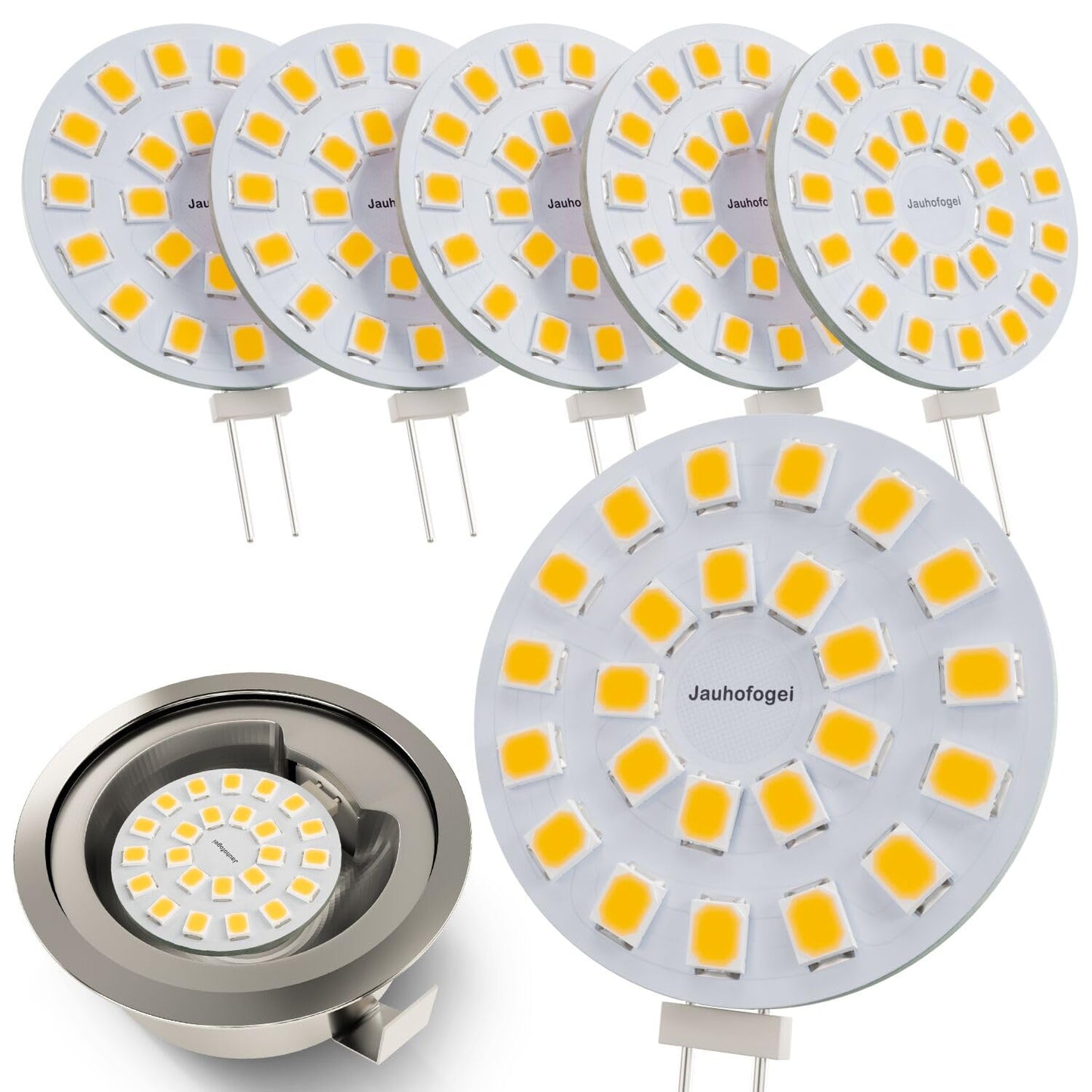 G4 LED Bulb Warm White 3000K 2W - 20 Watt Halogen JC Bulb Replacement G4 Bi Pin Bulb - LED Appliance Bulb Range Hood 20W 12V G 4 Base T3 - 12 Volt