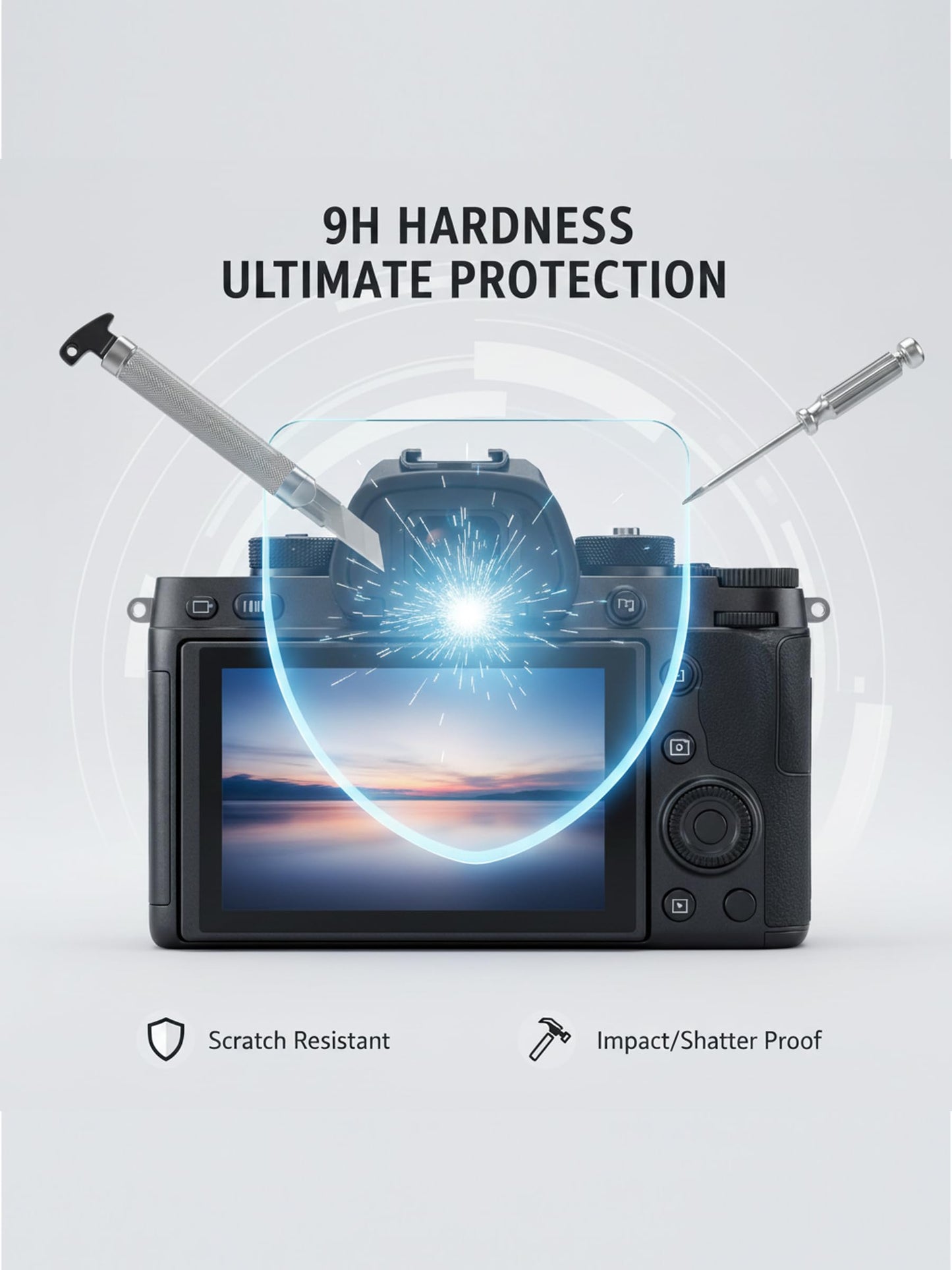 iDaPro Screen Protector for Fujifilm Instax Mini EVO Instant Film Camera + Hand Lanyard [3+1 Pack] Tempered Glass Easy Installation