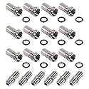ATNSINC 18pcs Coaxial Cable Connectors, Nickel Plated 3GHz Coax Coupler for Coaxial Cable Extender, TV Cable Repair