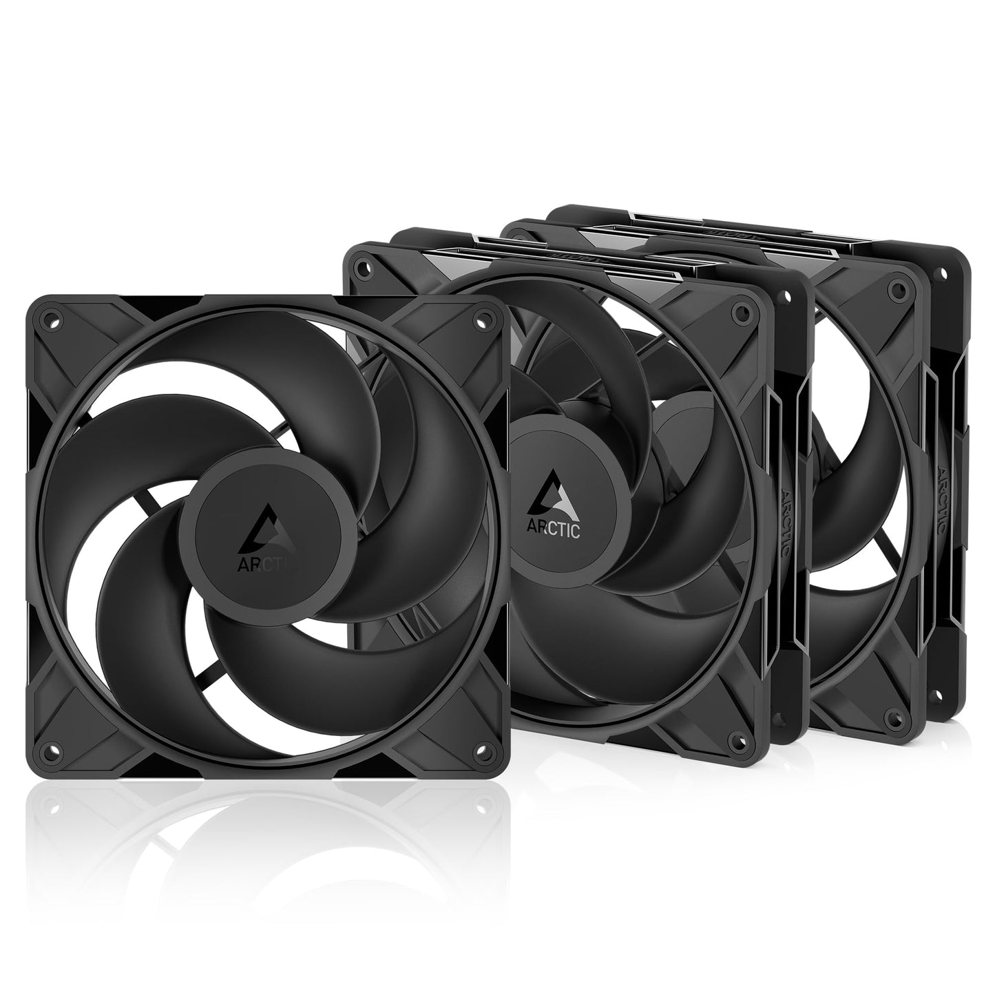 ARCTIC P14 Pro Reverse - 3 Pack - 140 mm Premium Fan with Reverse Airflow, PWM Fan with Y Cable Splitter, 400-2650 RPM, 0 RPM <5% PWM, hydrodynamic