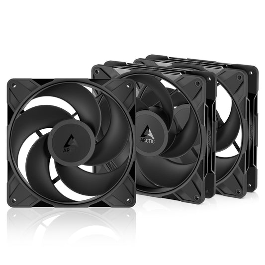 ARCTIC P14 Pro Reverse - 3 Pack - 140 mm Premium Fan with Reverse Airflow, PWM Fan with Y Cable Splitter, 400-2650 RPM, 0 RPM <5% PWM, hydrodynamic