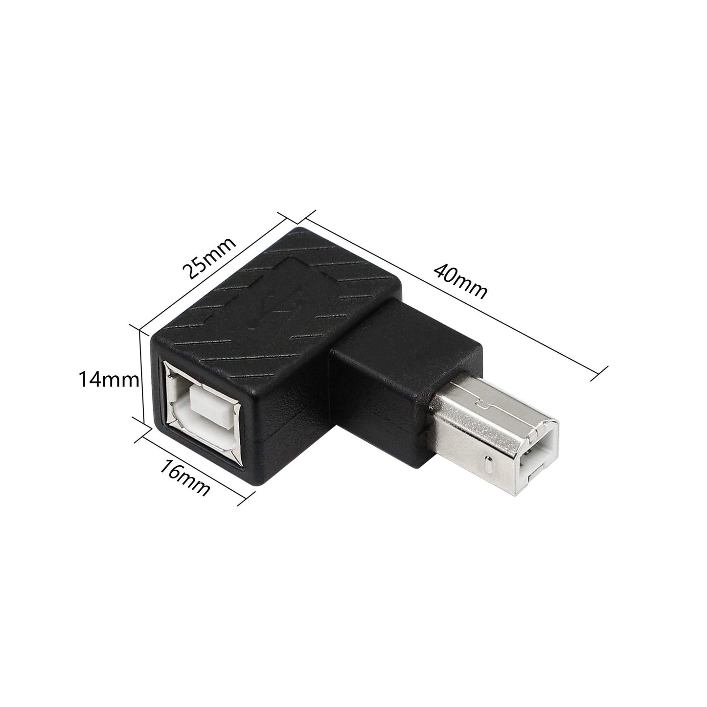 YACSEJAO USB 2.0 Type-B Printer Adapter, 2Pack 90 Degrees USB 2.0 B Male to Type-B Female Printer Adapter? for Printer, Scanner, Mobile HDD
