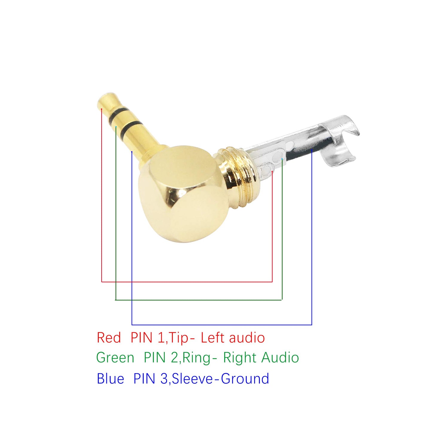 Replacement TRS Male Plug 3 Pole Right Angle 3.5mm Solder Type DIY Audio Cable Connector YOUCHENG for Repair Headphones Headset Black(2-Pack)