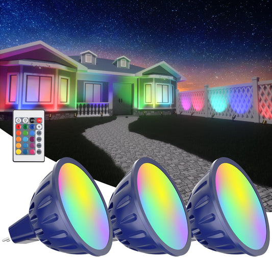 Cheopha MR16 Color Changing Led Bulb RGBW 12V 5W Die-cast Aluminum 3-Pack