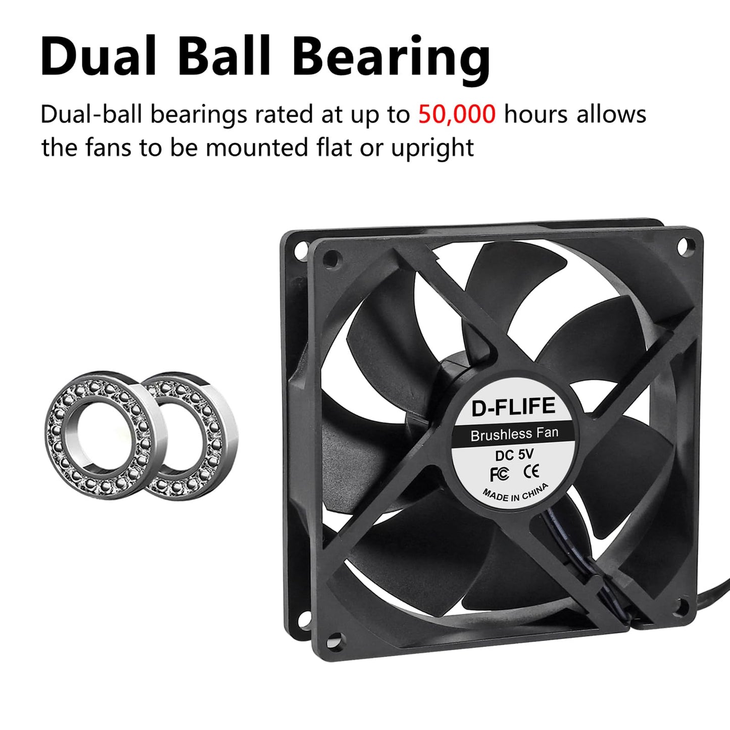 4pcs 9225 92mm x 92mm x 25mm DC 12V 2Pin Computer Fan High Speed Muffin Fan Cooling Fan,UL-Certified for 3D Printer Computer Case Fan (Double Ball