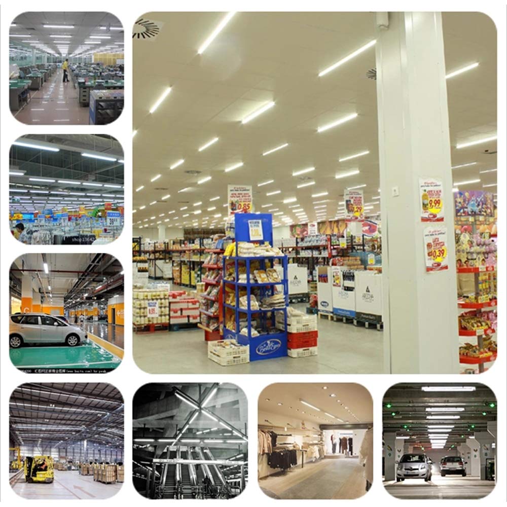8 foot led tube light bulb,T8 Single Pin FA8 Base Double Side V Shape Chip 270 Degree Lighting,6000k Clear Cove(4-Pack)