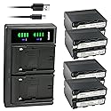 Kastar 4-Pack NP-F970 Battery and LTD2 USB Charger Compatible with CCD-TRV101 CCD-TRV15 CCD-TRV16 CCD-TRV17 CCD-TRV201 CCD-TRV215 CCD-TRV20 CCD-TRV25