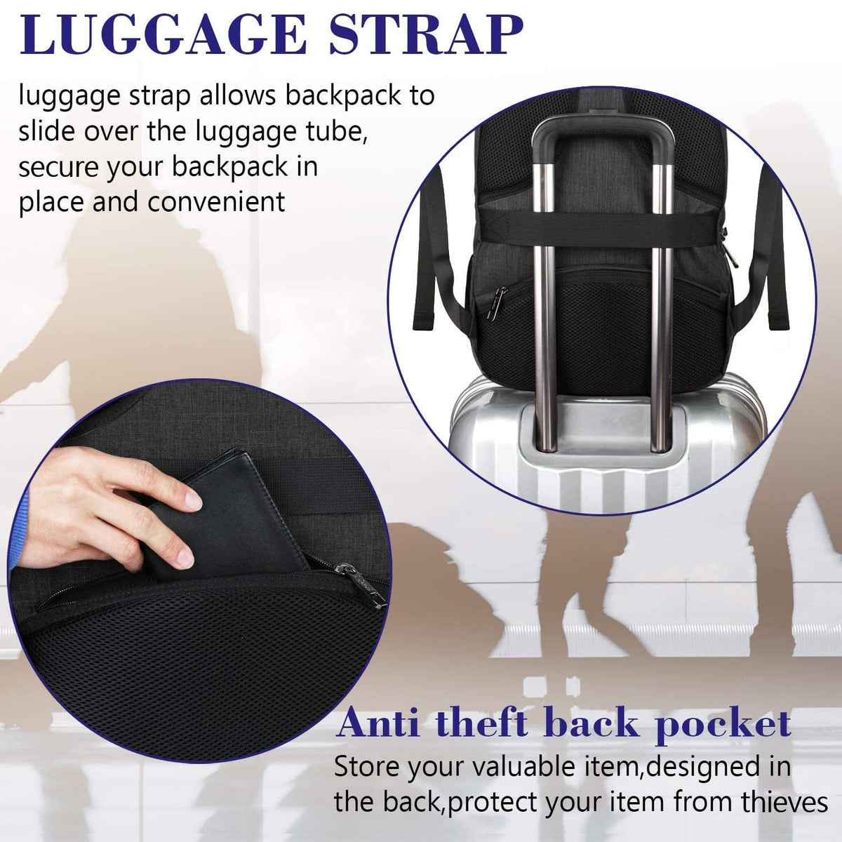 MATEIN Business Laptop Backpack, 15.6 Inch Travel Work Bag for Men Women