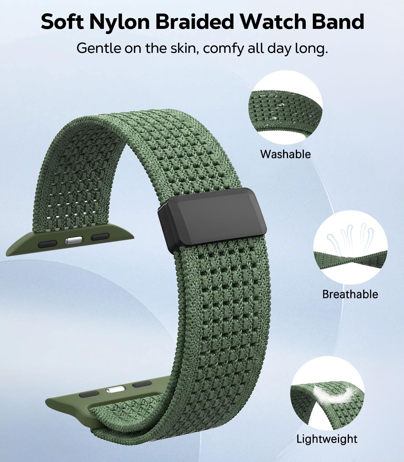 Breathable Nylon Watch Band Compatible with Apple Watch 42/41/40/38mm